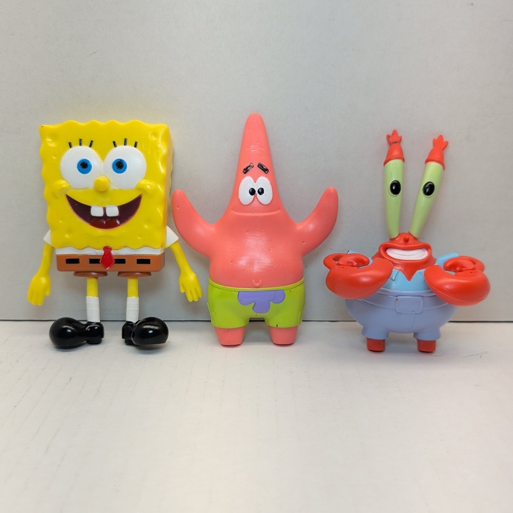 SpongeBob SquarePants Bend-Ems Figure Set Patrick Mr Krabs 2022 TCG Toys FLAW